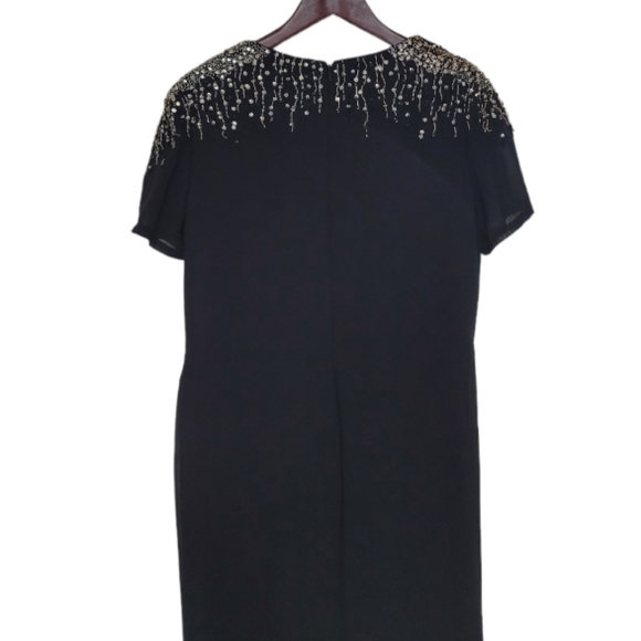 🆕️ Leena for Mac Duggal Ruched V-Neck Sequin Shoulder Gown - Picture 12 of 14